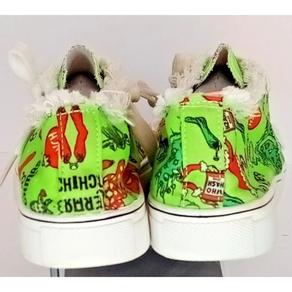 Dr Seuss The Grinch Shoes Unisex Green Sneakers Mens Size 7.5 Womens 9 Euc